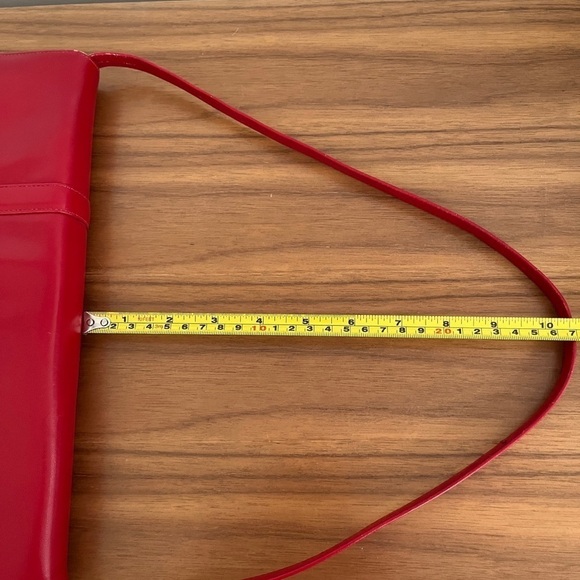 VINTAGE Red Envelope Style Shoulder Bag Clutch Bag Day to Night Business Office - Picture 11 of 16